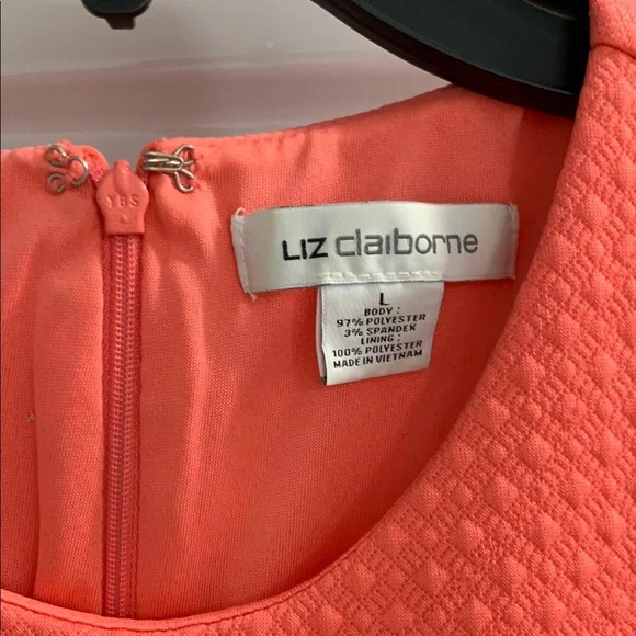 Liz Claiborne Orange Pink Sleeveless Sheath Dress - Picture 2 of 12